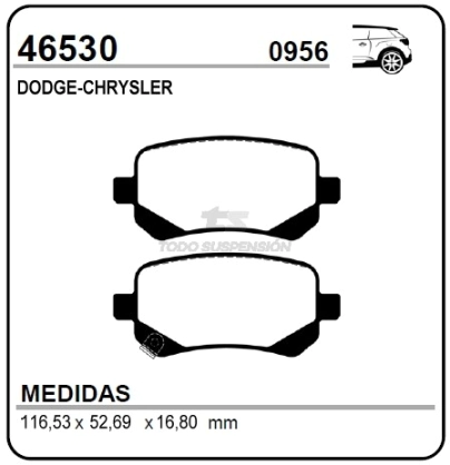 IM PAST. FRENO TRAS. DODGE JOURNEY/CARAVAN 07/...
