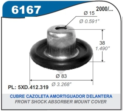 VW CUBRE CAZOLETA AMORT. DEL. GOL 00/...