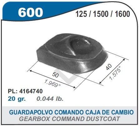 FT GUARDA POLVO COMANDO CAJA CAMBIO FIAT 125 1600 1500