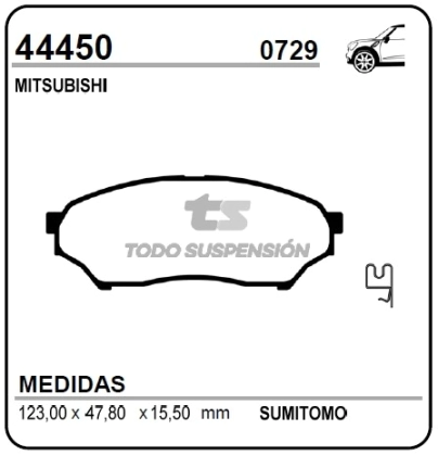 IM PAST. FRENO DEL. MITSUBISHI MONTERO 1.8 01/...