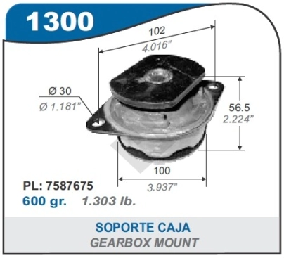 FT SOPORTE CAJA VEL. DUNA / UNO 1.4/1.6 /DUNA WEEKEND 1.7 DIESEL - 84/... / TIPO 1.4