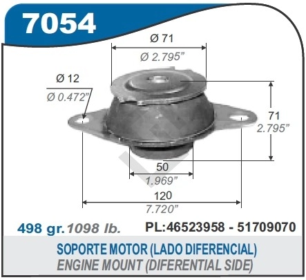 FT SOPORTE MOTOR PALIO/SIENA  - LADO DIFERENCIAL