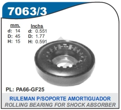 VW CRAPODINA AMORT. DEL. GOLF/POLO/UP 13/...  / SHARAN / CHEV. SPARK/AVEO/AVEO G3 (INA 216546.11)