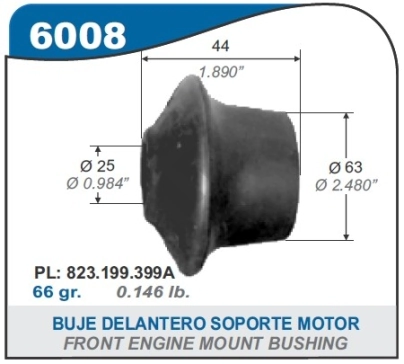 VW TOPE DE MOTOR DEL. GACEL/SENDA/SAVEIRO