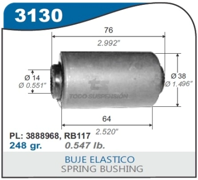 CH BUJE ELASTICOS C-10/BLAZER/S-10/D-20/D-30