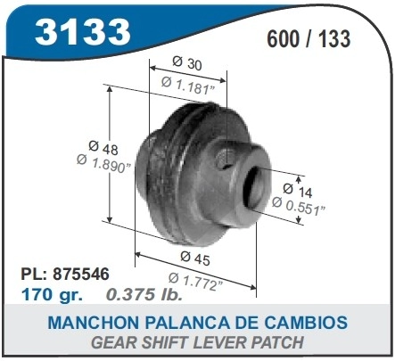FT MANCHON ACOPLE PALANCA DE CAMBIO F.600