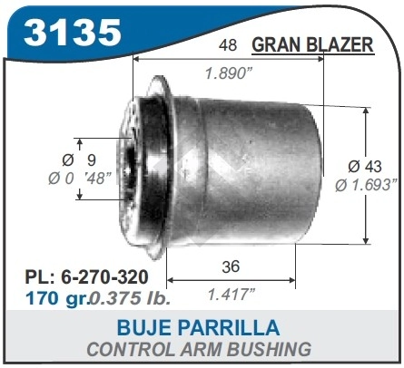 CH BUJE PARRILLA SUP.SILVERADO/GRAND BLAZER