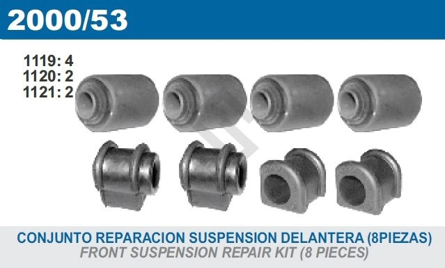RT KIT BUJES SUSP. DEL. R.11 M VIEJO (8 PIEZAS)
