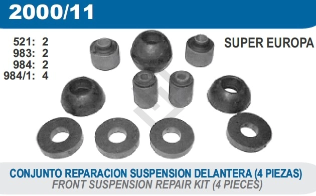 FT KIT BUJES SUSP.DEL.F.128 SE (10 PIEZAS)