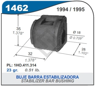 VW BUJE BARRA ESTAB. GOLF - 18MM