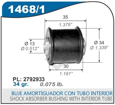 CH BUJE AMORTIG. PICK U P 400 - C/TUBO INTE.