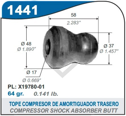 FT TOPE COMPRESION TRAS. AMORTIG. FIORINO/147