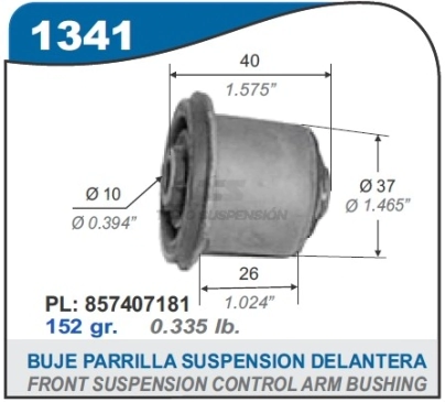 FD BUJE PARRILLA GOL/GALAXY/CARAT/QUANTUM D.37.10MM