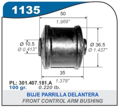 VW BUJE PARRILLA DEL. GACEL - M/V