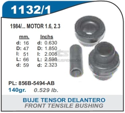 FD BUJE TENSOR DEL. SIERRA (2 GOMAS / 1 TUBO)