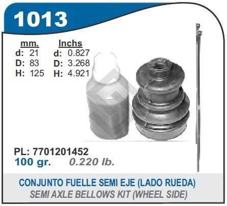 RT FUELLE S/EJE L/RUEDA R.18