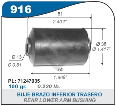 VD BUJE BRAZO INF.TRAS.D.1500/1800