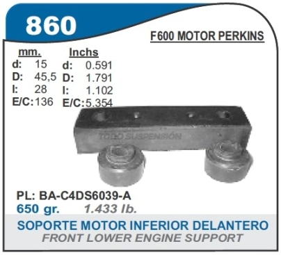 FD SOPORTE MOTOR DEL.INF.F.600 - MOTOR PERKINS