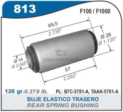 FD BUJE ELASTICOS TRAS.ANT.POST F.100/1000