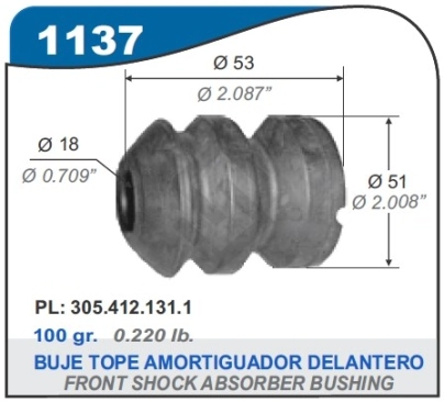 VW BUJE TOPE AMORTIG.DEL.GACEL /GOL/SENDA/CARAT/PAS