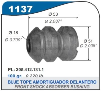 VW BUJE TOPE AMORTIG.DEL.GACEL /GOL/SENDA/CARAT/PAS