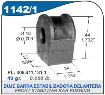VW BUJE BARRA ESTAB. CARAT - DIAM. 18MM