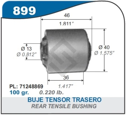 VD BUJE TENSOR TRAS. DODGE 1500/1800 RURAL