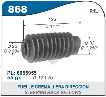 RT FUELLE CREMALLERA DIREC.R.4 L