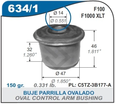 FD BUJE PIVOT F.100/1000 93/.. - OVALADO 14MM