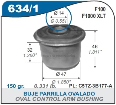 FD BUJE PIVOT F.100/1000 93/.. - OVALADO 14MM