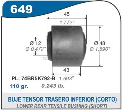 FD BUJE TENSOR TRAS.INF.ANTERIOR TAUNUS (CORTO)