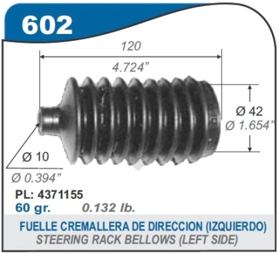 FT FUELLE CREMALLERA F.128/SE/147/DUNA/UNO (CORTO)