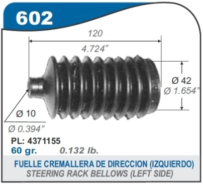 FT FUELLE CREMALLERA F.128/SE/147/DUNA/UNO (CORTO)