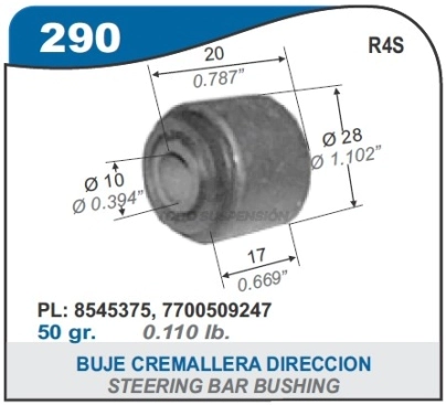 RT BUJE CREMALLERA DIREC. R.12 /R.4S/6