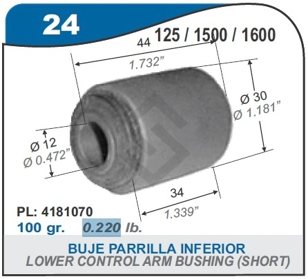 FT BUJE PARRILLA INF. F.1500/1600/125