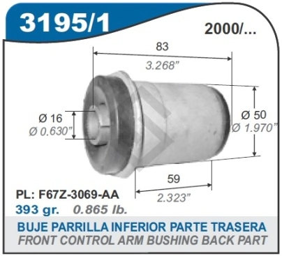 FD BUJE PARRILLA INF. RANGER/EXPLORER - 2000/..PARTE DELANT. - DIAM. 51MM
