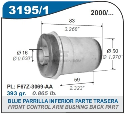 FD BUJE PARRILLA INF. RANGER/EXPLORER - 2000/..PARTE DELANT. - DIAM. 51MM