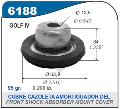 VW CUBRE CAZOLETA SUP. DEL. BORA / GOLF IV / GOL TREND / VOYAGE