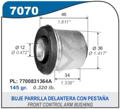 RT BUJE PARRILLA DEL. TWINGO - CON PESTANA