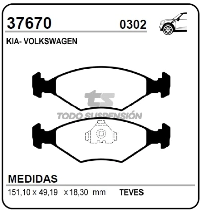VW PAST. FRENO DEL. GACEL / CARAT / SENDA 87/96