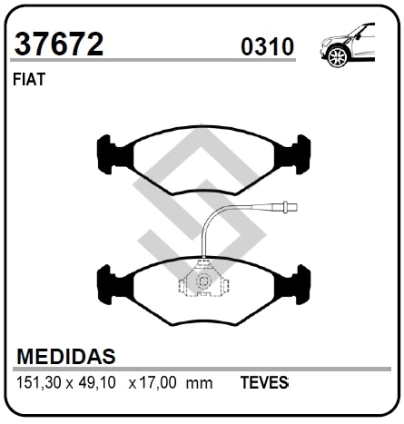 VR PAST. FRENO DEL. DUNA / REGATA 85 93/... CABLE CORTO