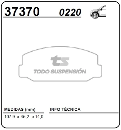 VR PAST. FRENO DEL. DAIHATSU CHARMANT / SUBARU