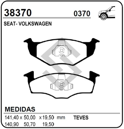 VW PAST. FRENO DEL. GOLF / POLO 96/97 DISCO SOLIDO