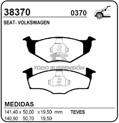 VW PAST. FRENO DEL. GOLF / POLO 96/97 DISCO SOLIDO