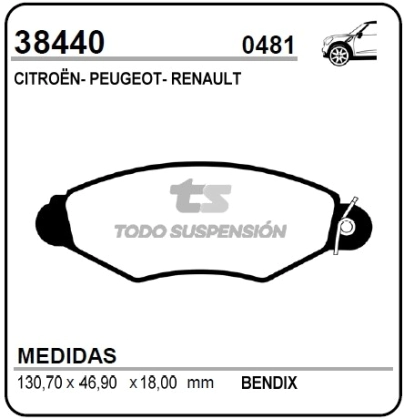 VR PAST. FRENO DEL. XSARA BERLINA / P.206 / KANGOO