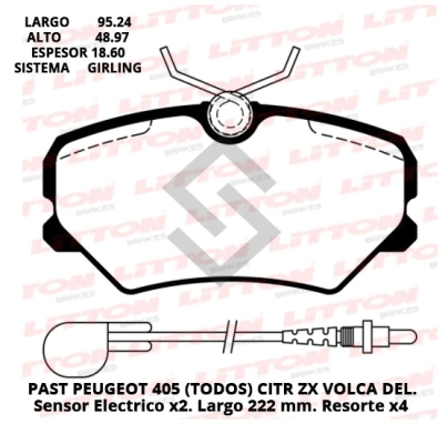 PG PAST. FRENO DEL. P.405