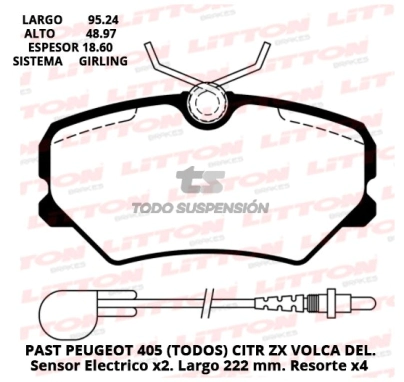 PG PAST. FRENO DEL. P.405