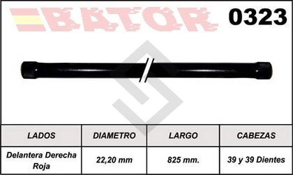IM BARRA TORSION DATSUN 80/... DEL.DER. - ROJA