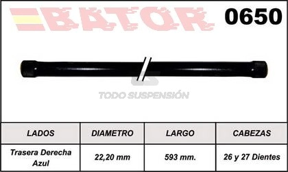 RT BARRA TORSION R.9 RE TRAS. IZQ. - BLANCA -