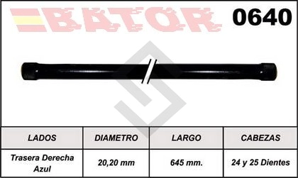 RT BARRA TORSION R.9 TRAS. DER. - AZUL - (694)